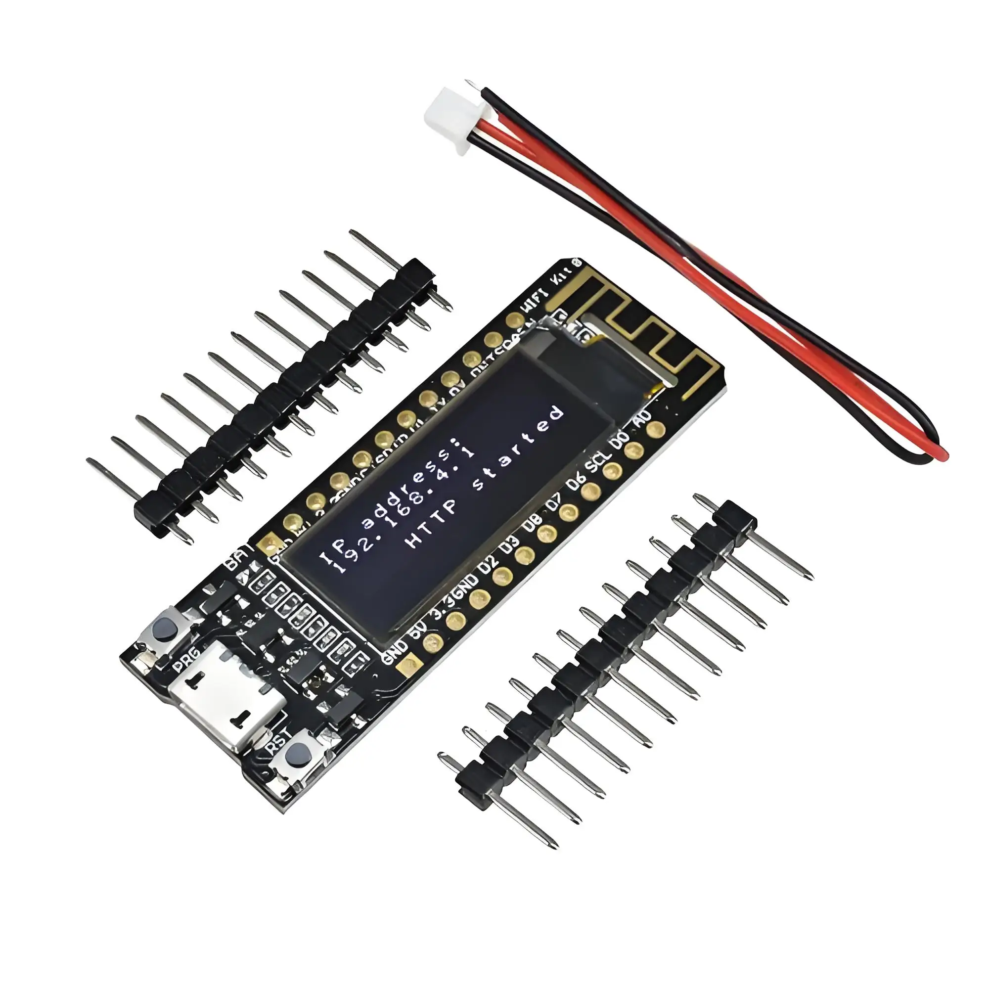 ESP8266 WLAN-Entwicklungsplatinenmodul 0,91 Zoll 128 x 64 OLED-Display CP2104 NodeMCU 32 MB Flash
