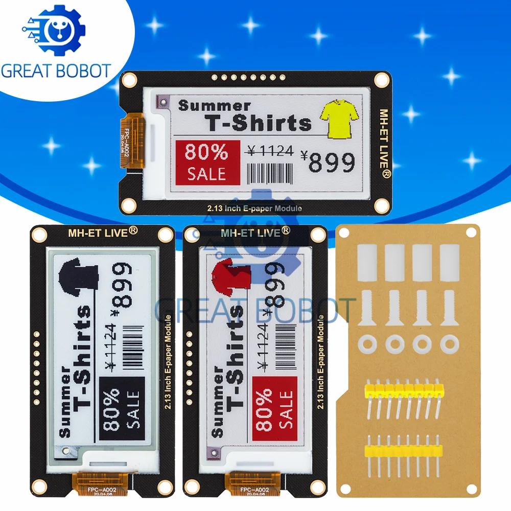 2,13" 2,13 Zoll Epaper Modul E-Paper E-Ink EInk Display Bildschirm SPI Unterstützung für Arduino UNO STM32