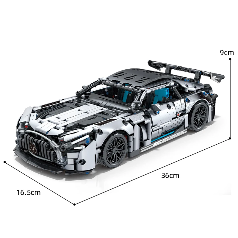 1300+ Teile Rennwagen-Baukasten, 1:14 Maßstab Technisches Sportfahrzeug-Modellbausatz für Erwachsene
