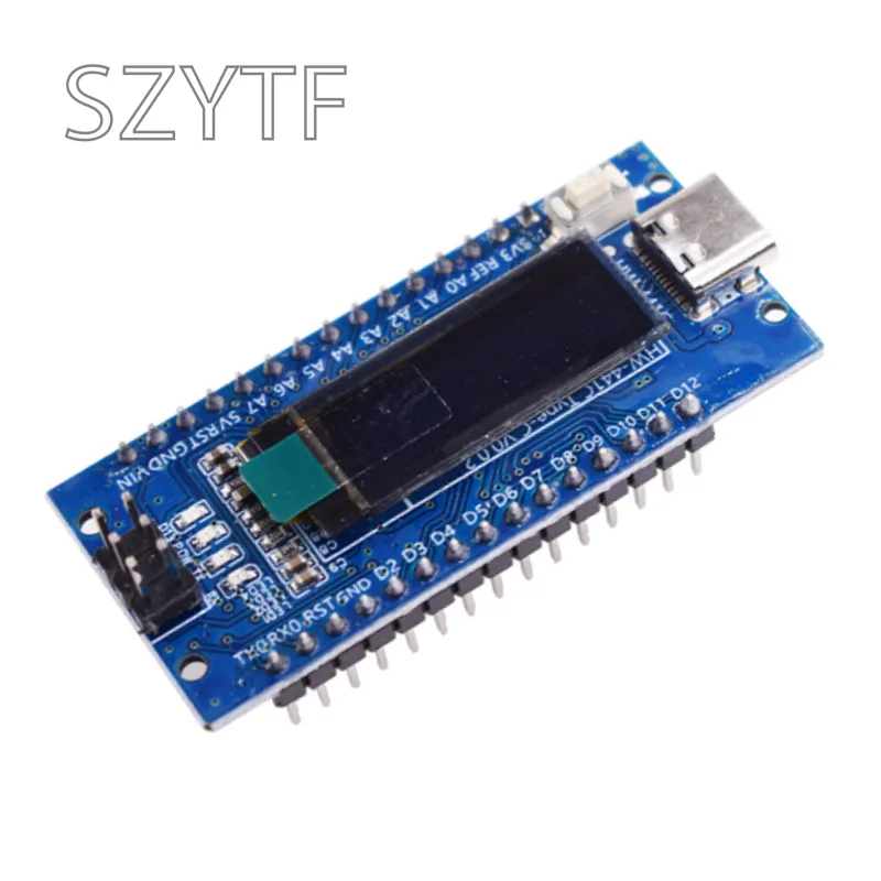 Nano V3.0 Atmega328P Ch340C mit integriertem 0,91-Zoll-Oled-Display, 128 x 32 Auflösung, SSD1306 IIC