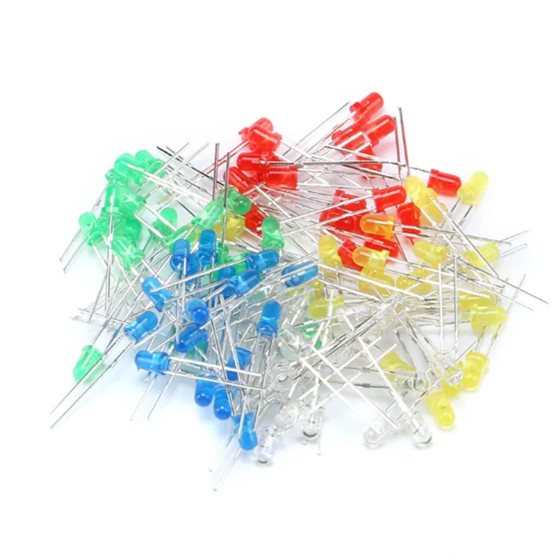 5 Farben F3 3MM Runde LED-Sortiment-Kollektion Ultra Helle (100 Stück) – Bild 2