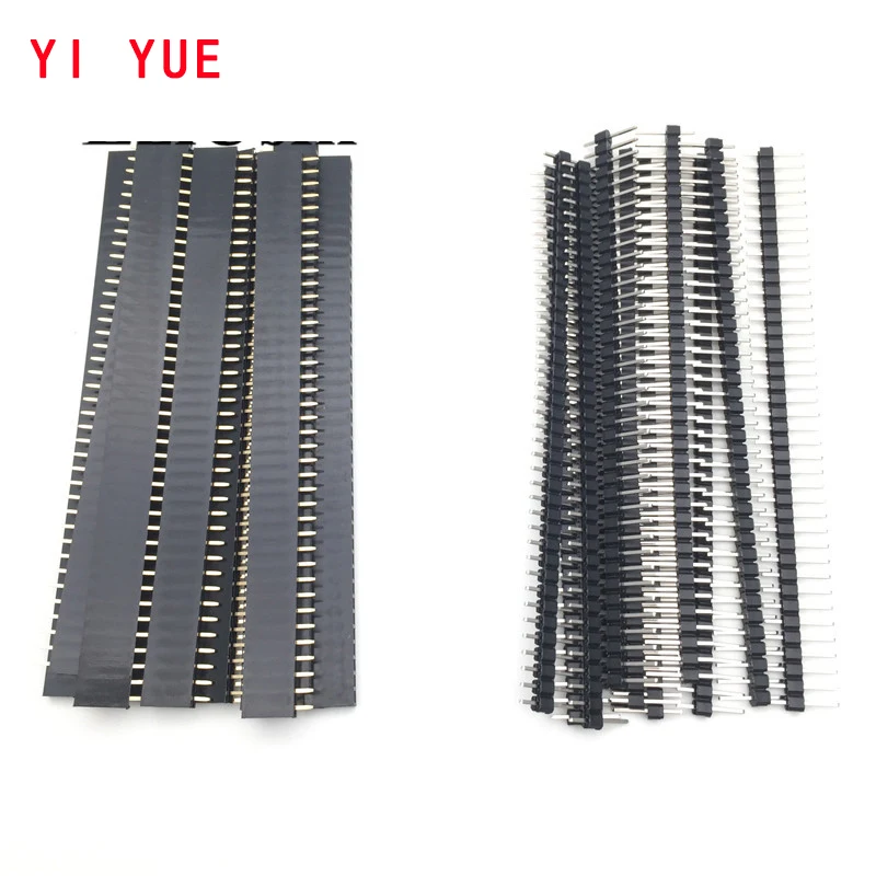 10 Paar 40 Pin 1x40 einreihige männliche und weibliche 2,54 zerbrechliche Stiftleiste PCB (20 Stück)