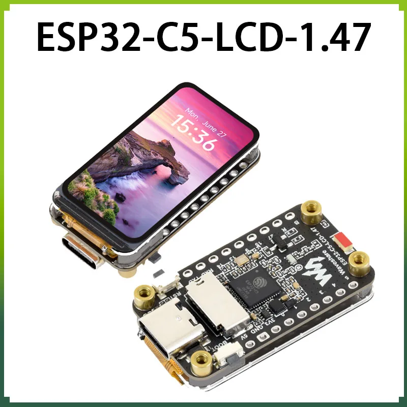ESP32-C5-LCD-1.47 ESP32-C5 1,47-Zoll-LCD-Bildschirm-Entwicklungsboard mit 172×320 Pixeln, 262K Farben, 4MB