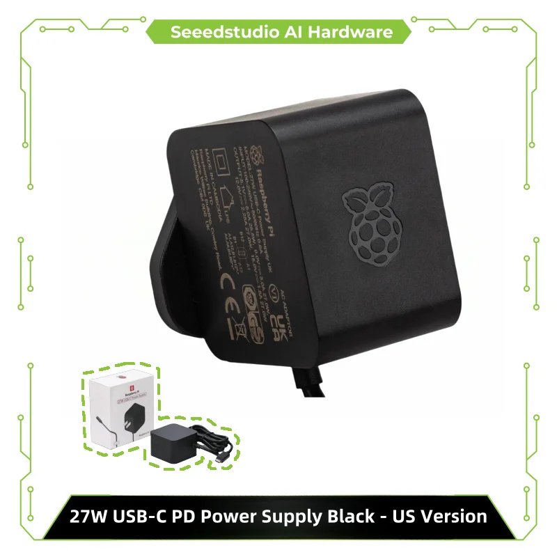 Raspberry Pi 5 27W USB-C Typ C PD Netzteil, 5,1V, 5A US EU Stecker Version