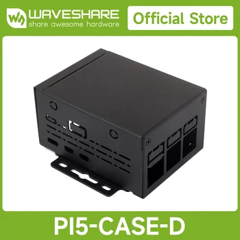 Waveshare Metallgehäuse (D) in Industriequalität für Raspberry Pi 5, größerer Innenraum, unterstützt die