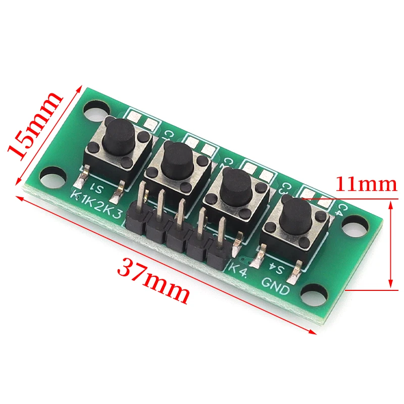 1x4 4 Unabhängige Tasten Tastaturmodul MCU Arduino Schüler – Bild 3
