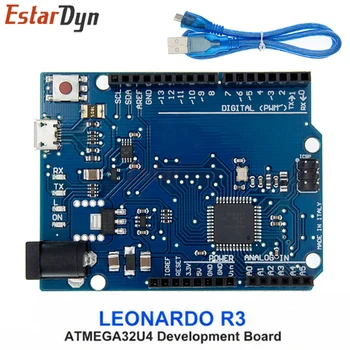 Estardyn Leonardo R3 ATmega32U4 Entwicklungsboard Micro USB 5V 16MHz mit Bootloader DIY Starter Kit Modul