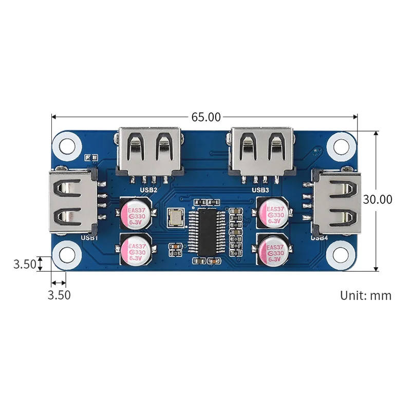 Raspberry Pi Zero USB HUB HAT (B) Erweiterungsplatine 4x erweiterte – Bild 4