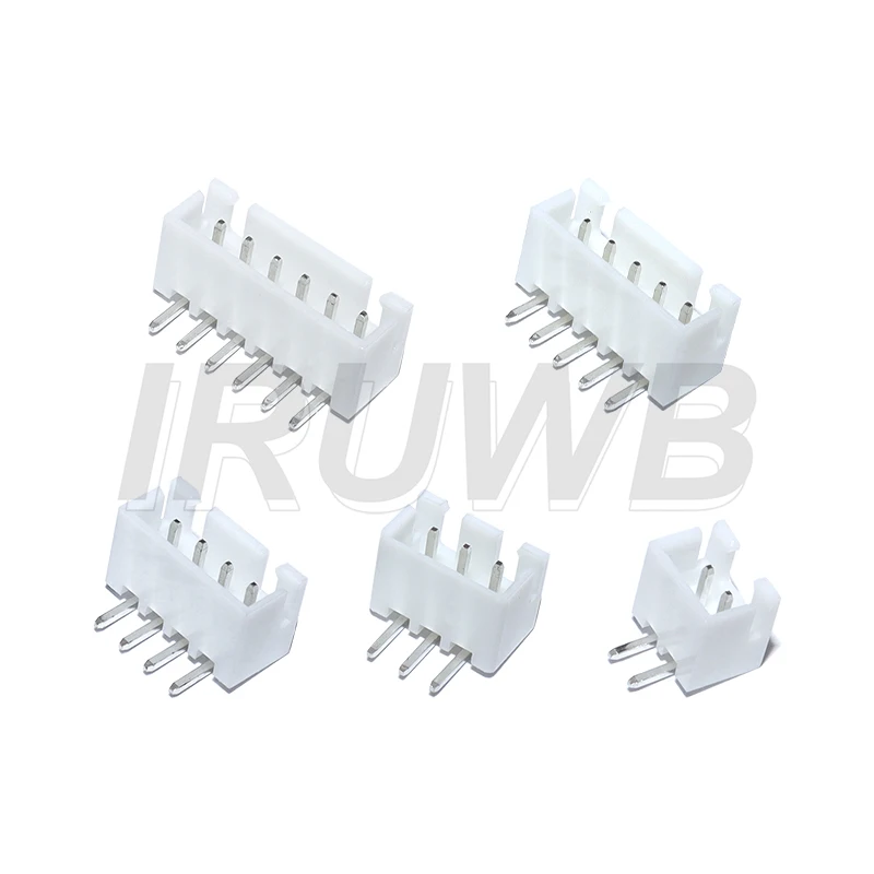 2P 3P 4P 5P 6P 2,54mm XH2.54 Rechtwinkliger Stiftleisten-Steckverbinder XH für PCB JST (50 Stück)