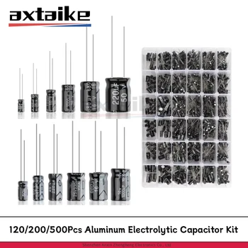 16V 25V 50V 0,1uF - 1000uF Aluminium-Elektrolytkondensator-Sortiment-Set in Box 1uF 4,7uF 10uF 47uF 220uF
