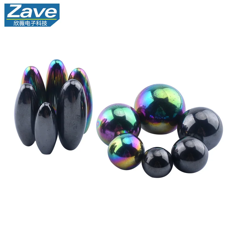 Ferrit-Magnetperlen-Set - schwarze und farbenfrohe ovale Magnetkugeln, Fidget-Magnete zum Stressabbau