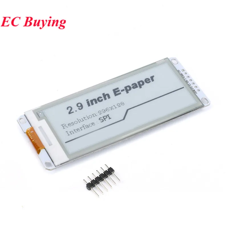 2,9 Zoll E-Paper Modul E-Ink Display Bildschirm FFC für Arduino 2,90' E-Ink Schwarz-Weiß Farb-DIY-Kit Uhr