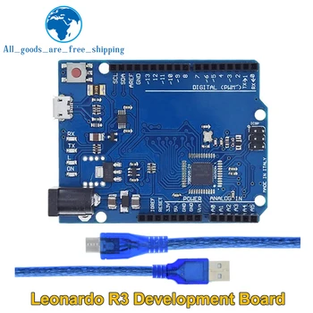 TZT Leonardo R3 Mikrocontroller Atmega32u4 Entwicklungsboard mit USB-Kabel kompatibel für Arduino DIY Starter