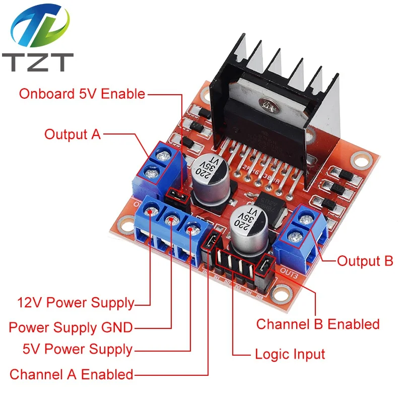 L298N Motor Treiber Controller Board L298 Modul Dual H Brücke DC – Bild 4