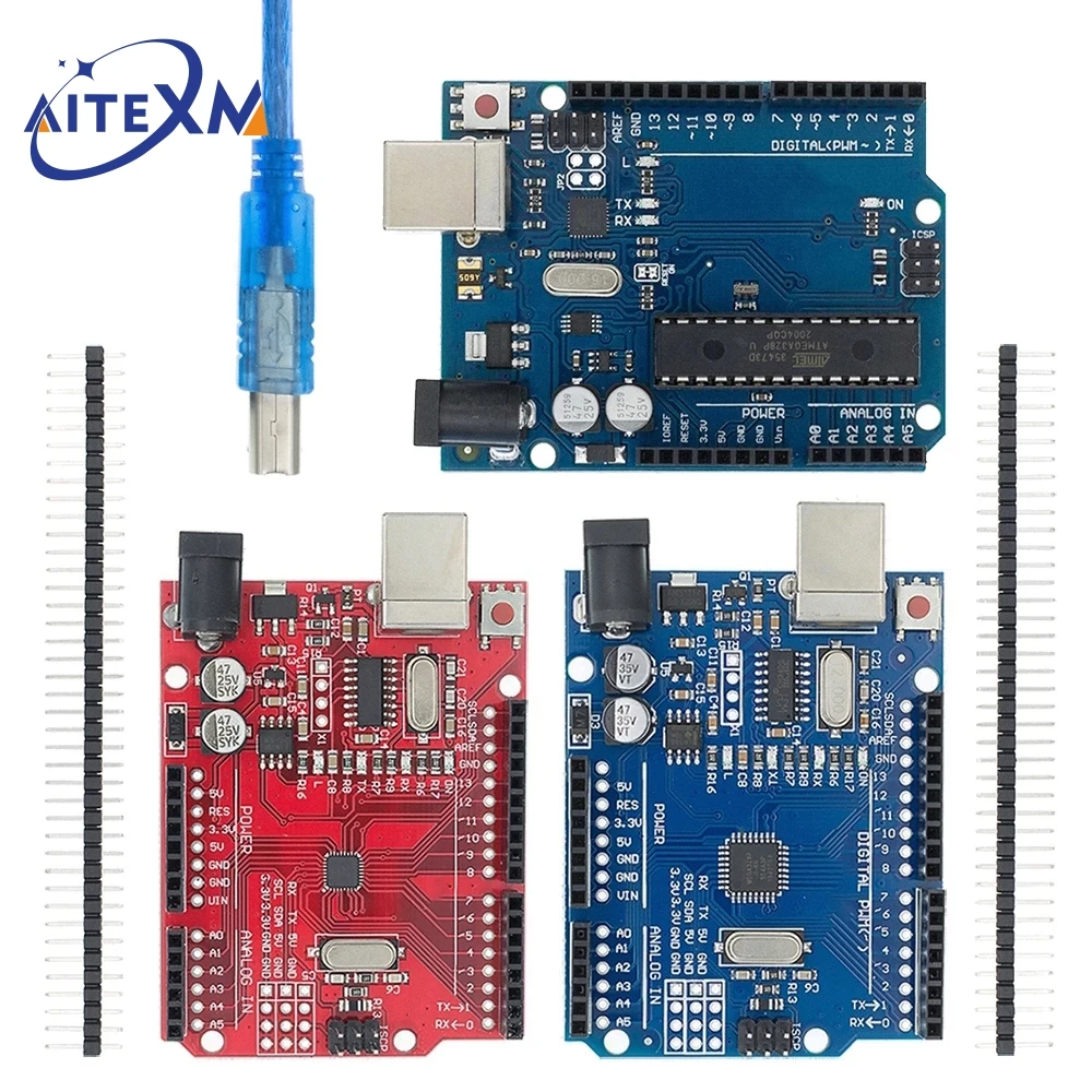 Uno r3 Entwicklungs platine atmega328p ch340 für arduino uno r3 mit geradem Stift kopf mit Kabel ein Satz