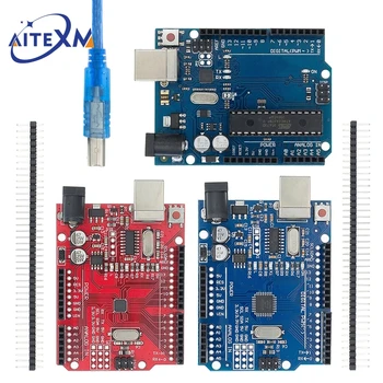 Uno r3 Entwicklungs platine atmega328p ch340 für arduino uno r3 mit geradem Stift kopf mit Kabel ein Satz