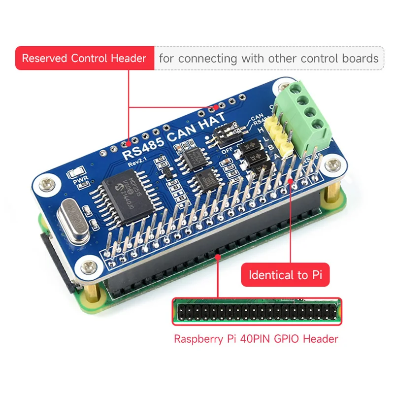 Raspberry Pi RS485 CAN HAT 3,3 V MCP2515 SP3485 SPI-Schnittstelle – Bild 2