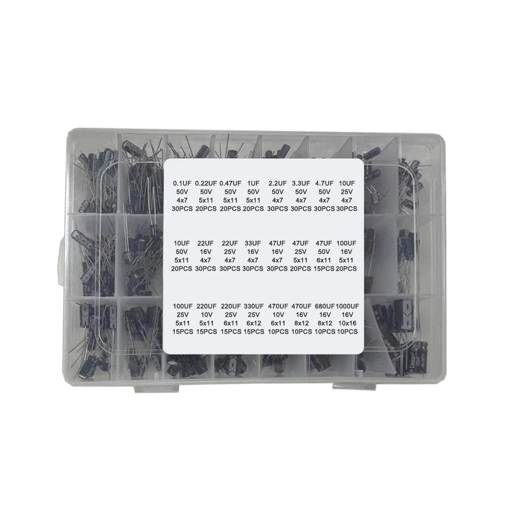 0,1UF-1000UF 24 Werte Aluminium-Elektrolyt-Kondensatoren (510 Stück) – Bild 5