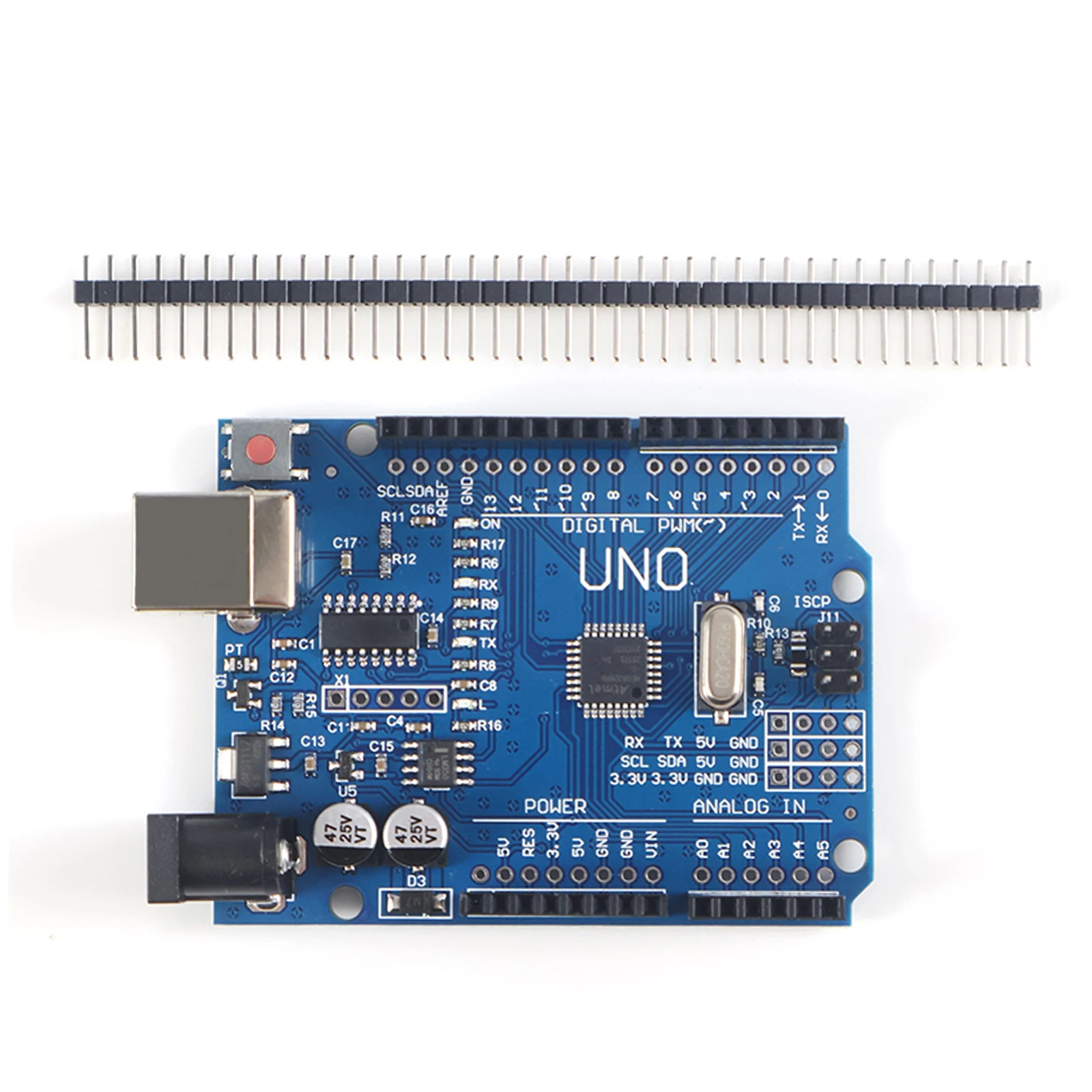 UNO R3 ATmega328P Entwicklungsboard CH340 Kompatibel mit Arduino IDE mit Pin-Header USB-Kabel DIY