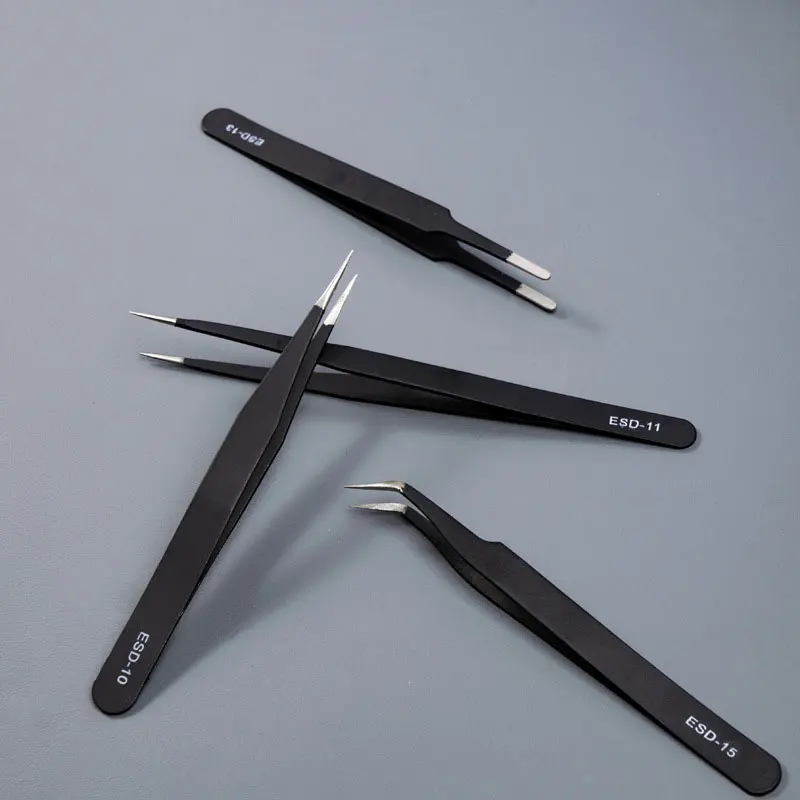 Präzisions pinzette Set esd anti statische Edelstahl pinzette – Bild 4