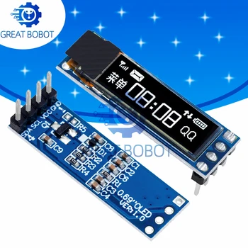 0,69-Zoll-OLED-Anzeigemodul (96 x 16, weiß) - SSD1306 - Aktives LCD mit 3-5,5 V IIC-Schnittstelle für Arduino