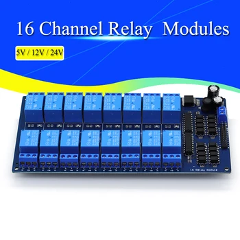 16-Kanal-Relais-Abschirmungsmodul DC 5 V 12 V 24 V mit Optokoppler LM2576 Mikrocontroller-Schnittstelle