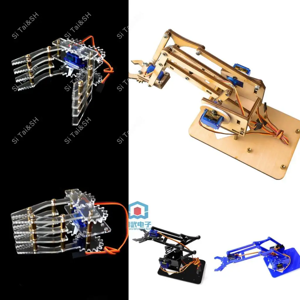 4 DOF Demontage Acryl mechanische Arm Roboter Manipulator Klaue für Arduino Maker Lernen DIY Kit Roboter