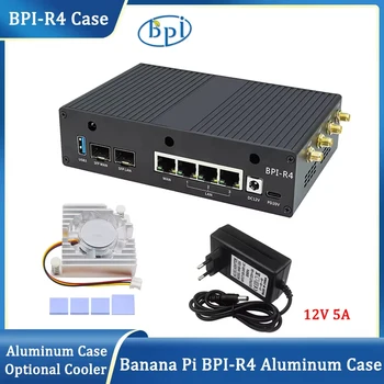 Banana Pi BPI-R4 Aluminiumgehäuse Metallgehäuse Optionales Lüfternetzteil für Banana Pi BPI-R4