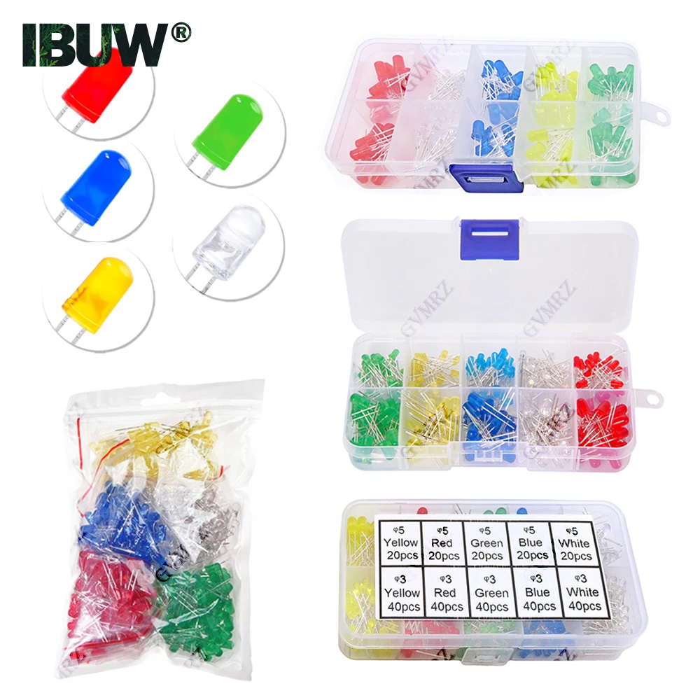 3MM 5MM Leuchtdioden Elektronik-Kit F3 F5 LED-Dioden-Sortiment-Kit – Bild 3