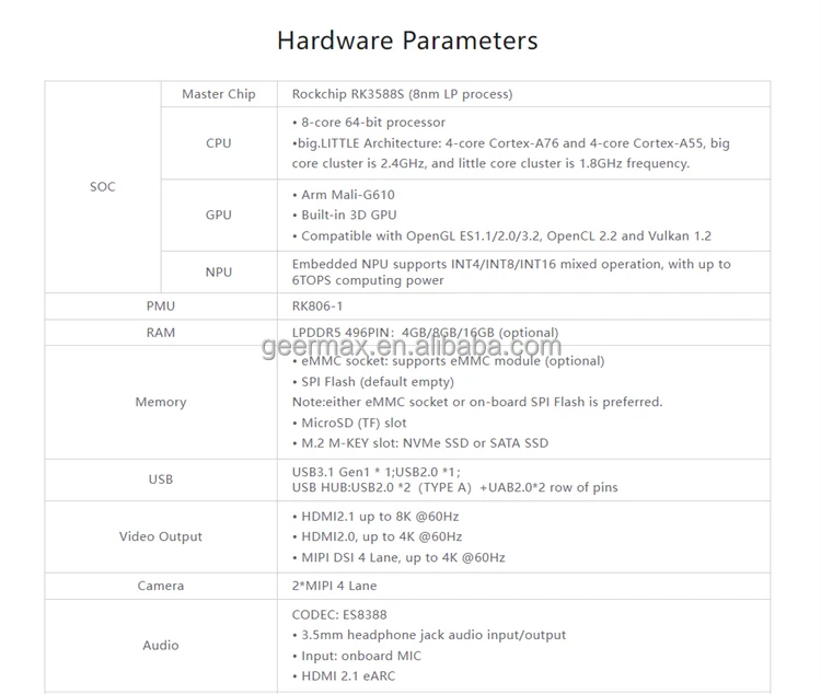 Orange Pi 5 Pro 4 GB 8 GB 16 GB RAM Entwicklungsboards LED-LÜFTER RTC – Bild 4