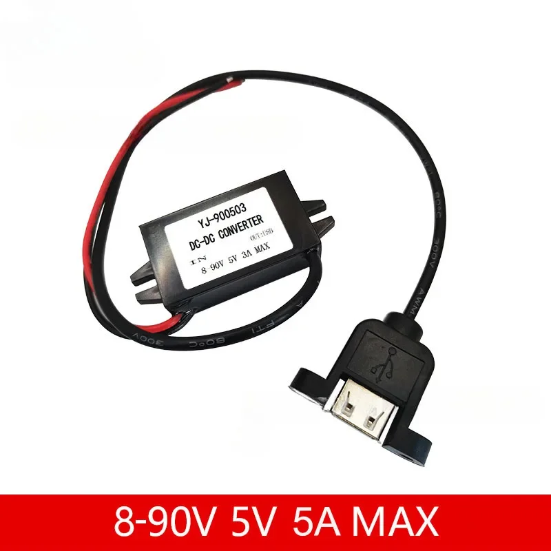 8-90V 12V 24V 48V 60V 72V 90V zu 5V 5A DC DC Step Down Converter 25W Typ-C USB Micro Buck Netzteil Handy