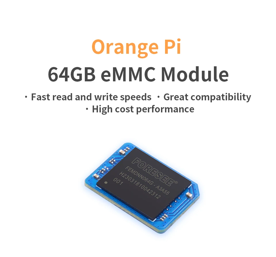 Orange Pi Emmc Modul 64 GB, geeignet für Orange Pi 5 Plus Single Board Computer