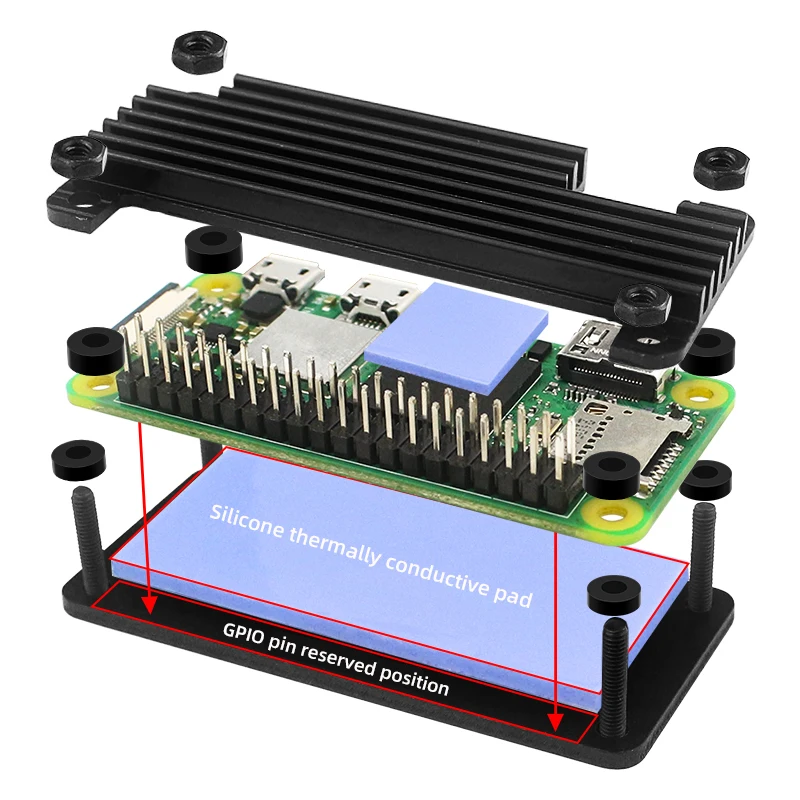 Raspberry Pi Zero 2 W Aluminium-Kühlgehäuse, gepanzertes Gehäuse – Bild 2