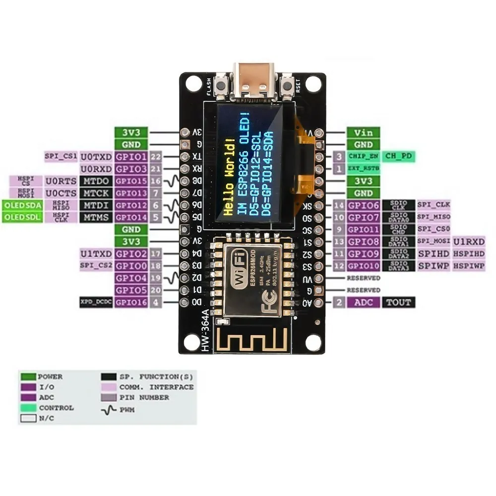 Nodemcu esp8266 papan peng embangan dengan display oled 0,96 inci – Bild 2