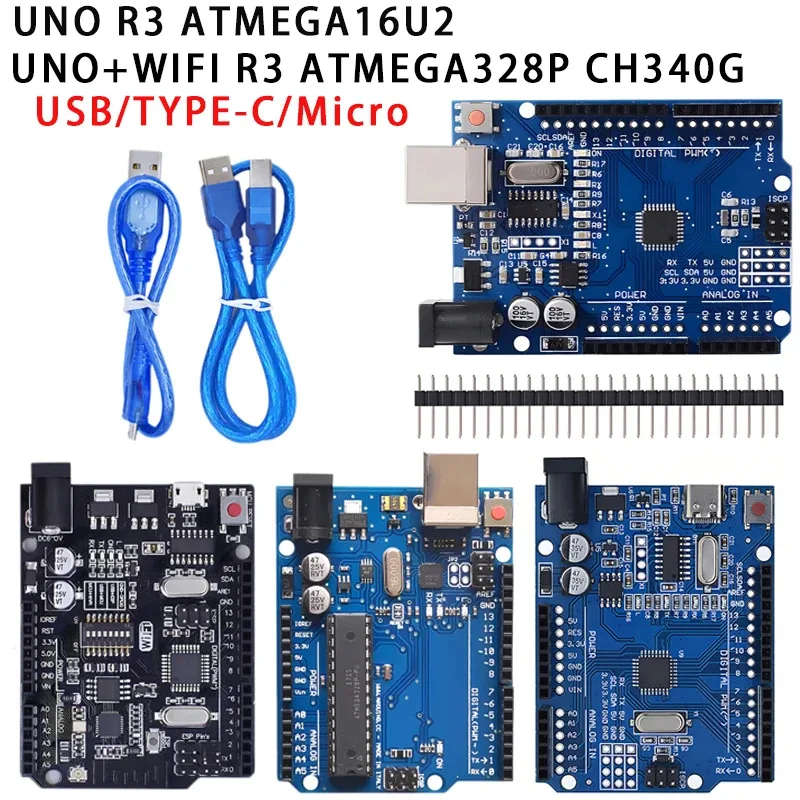 UNO R3 ATMEGA16U2/UNO+WiFi R3 MEGA328P Chip CH340G Für Arduino UNO R3 Entwicklungsboard WeMos ESP8266
