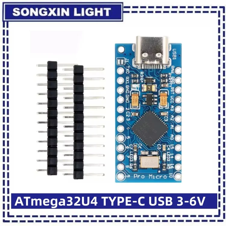 MICRO/TYPE-C USB ATMEGA32U4 Modul 5V 16MHz Board Für Arduino – Bild 5