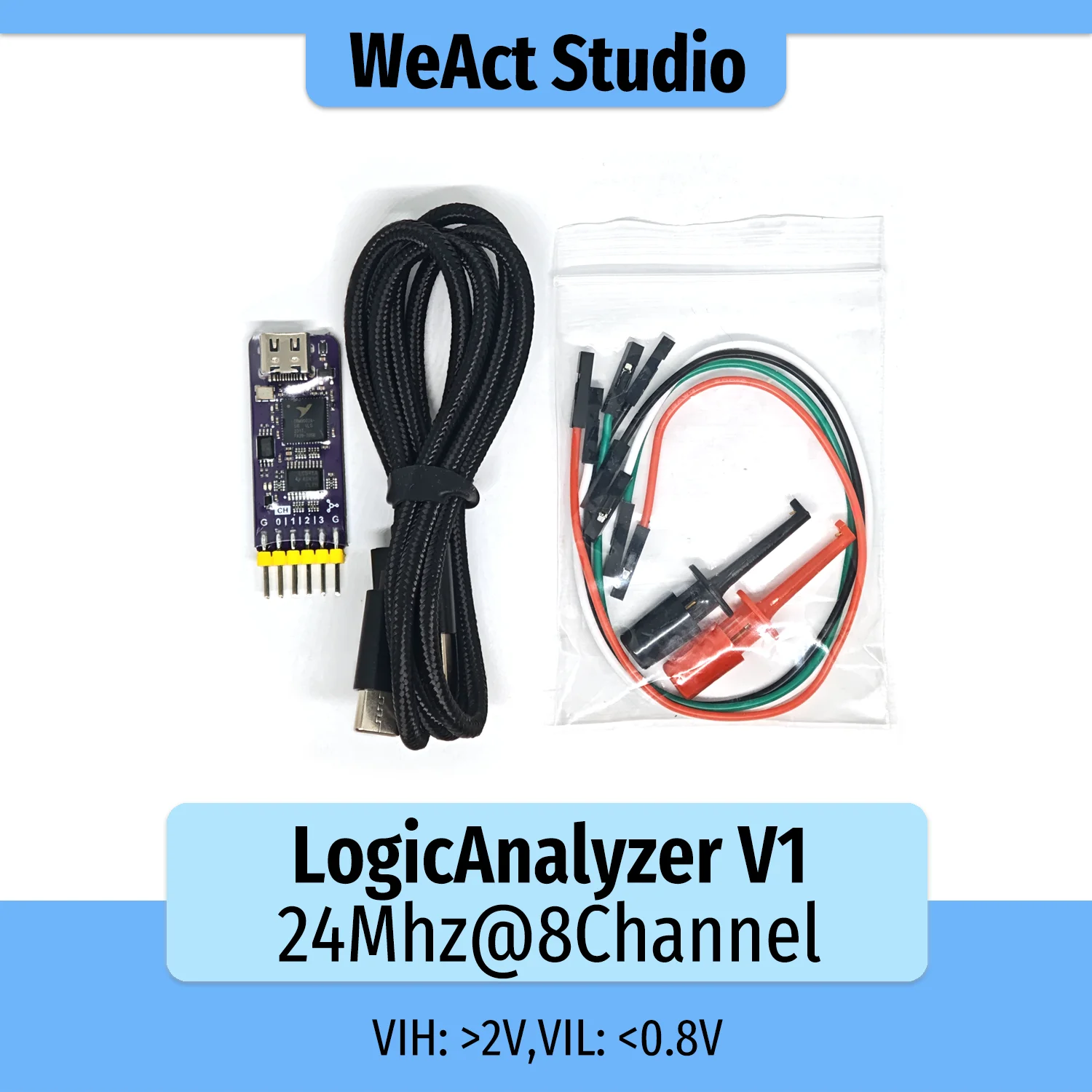 WeAct LogicAnalyzer V1 Mini USB Logikanalysator 24MHz 8CH 8-Kanal – Bild 3