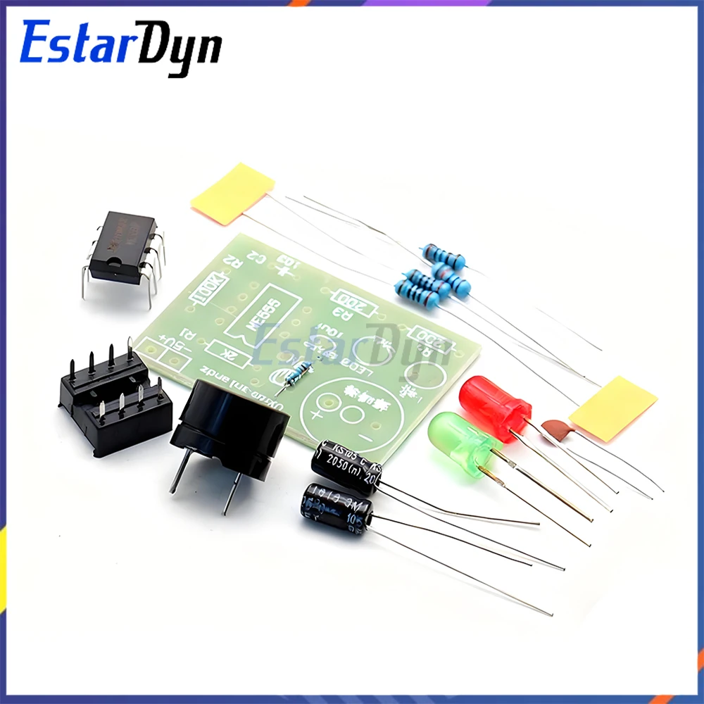 NE555 Astable Multivibrator Kit NE555P Nicht stabile Schaltung Dual Flash Light Elektronisches DIY-Unterricht