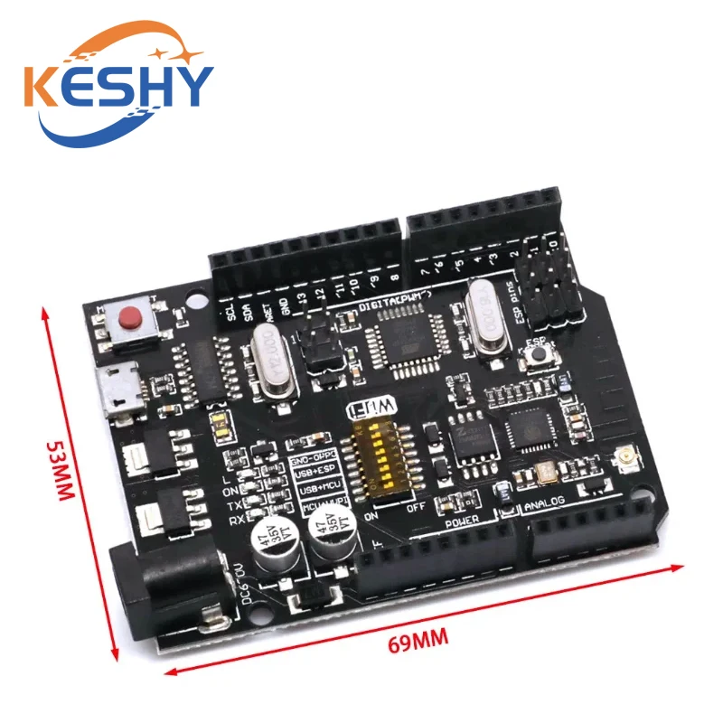 UNO+WiFi R3 ATmega328P+ESP8266 CH340 (32 MB Speicher) 6V-9V USB-TTL – Bild 5