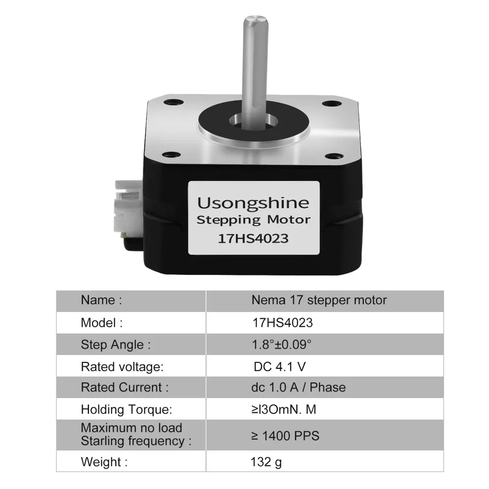 Nema17 Schrittmotor 42BYGH 4-Leiter 17HS4401 17HS4023 Schrittmotor Passend für 3D-Drucker CNC-Fräse
