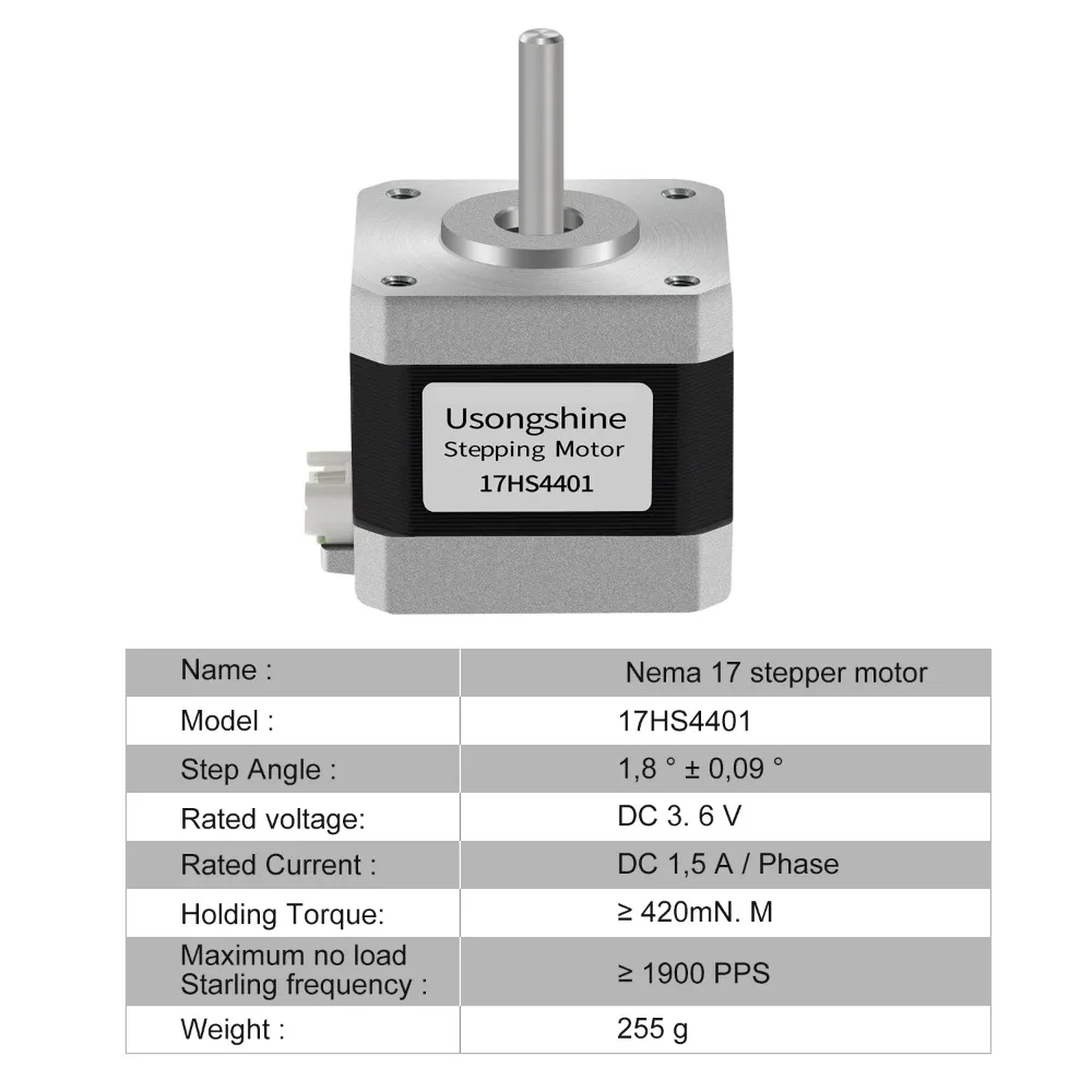 Nema17 Schrittmotor 42BYGH 4-Leiter 17HS4401 17HS4023 Schrittmotor – Bild 3