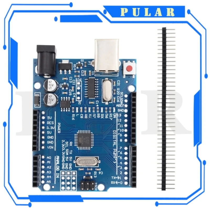 PLR UNO R3 Entwicklungsboard mit geradem Pin-Header-Kabel ATmega328P CH340 CH340G für Arduino