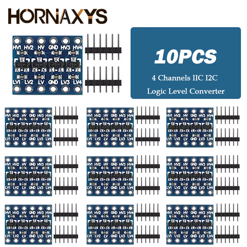 4 Kanäle IIC I2C Logic Level Converter Bidirektionales Modul 3,3 V bis 5 V Shifter für Arduino (10 Stück)