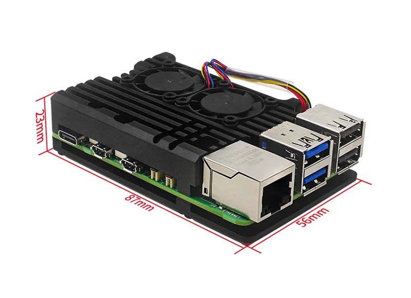 Dual-Lüfter Aluminiumgehäuse für Raspberry Pi 5 Passive Kühlung – Bild 2