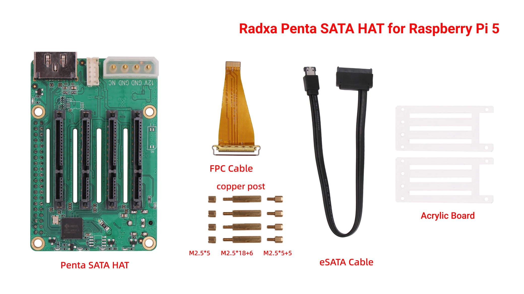 Radxa Penta SATA HAT - Bis zu 5x SATA-Laufwerke HAT für Raspberry Pi 5 – Bild 2