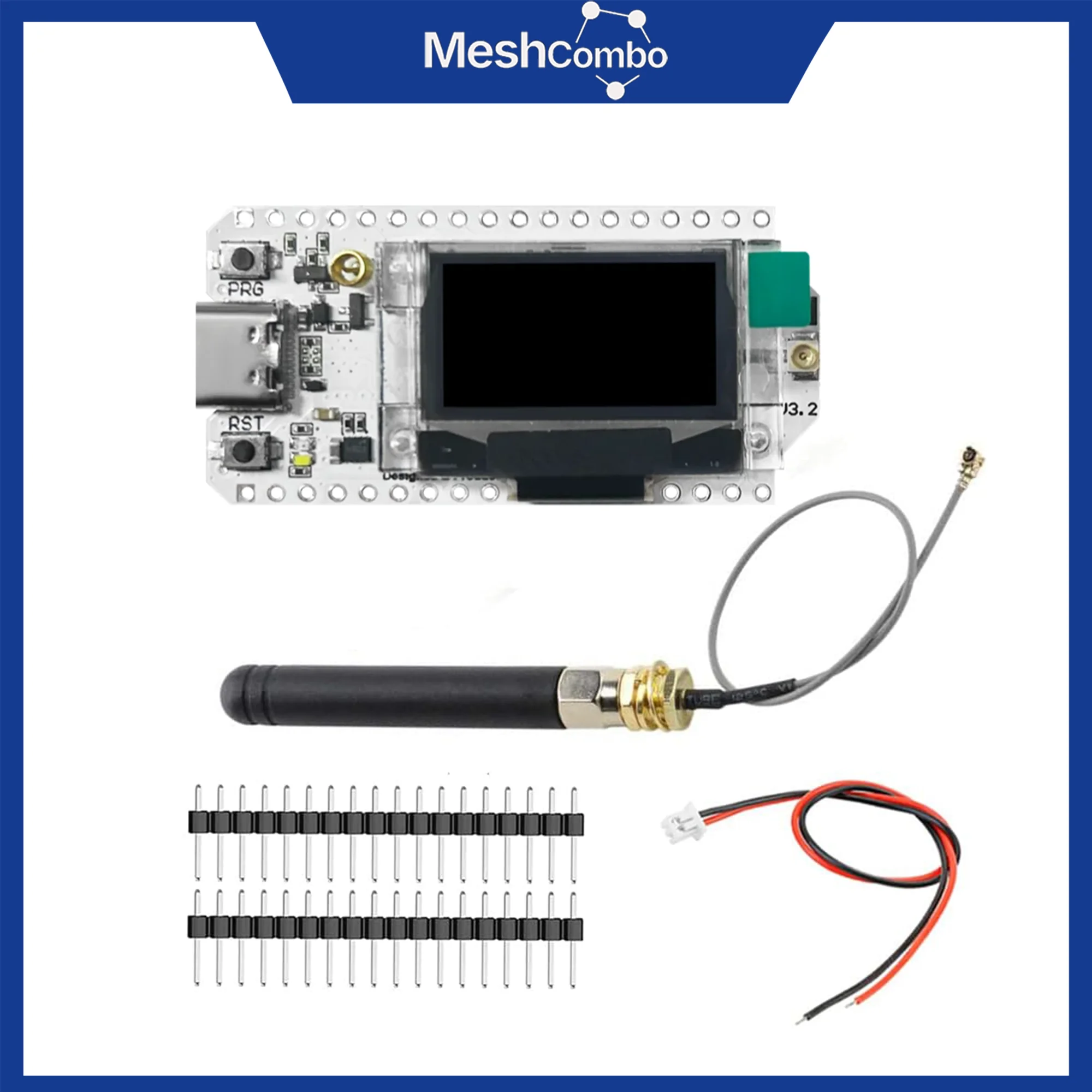 Heltec Lora 32 V3 ESP32 Entwicklungsboard WiFi+BLE SX1262 Lora32 0,96-Zoll OLED-Displaymodul 915MHz Antenne