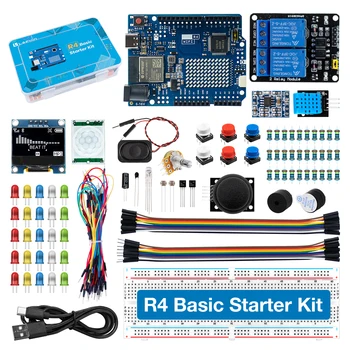 Komplettes Starter-Kit für Arduino R4 mit Tutorial, aktualisiertes DIY-Elektronik-Lernset mit Box
