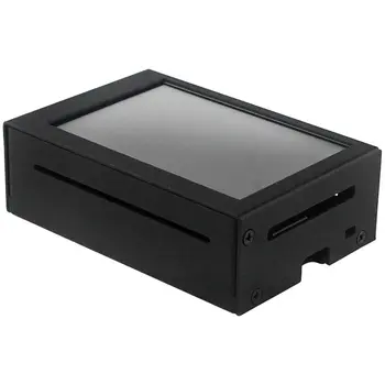 Punctual - Für Raspberry Pi 4 B 3,5 Zoll Touchscreen 480 x 320 LCD mit Lüfter, Kühlkörper, Aluminiumgehäuse