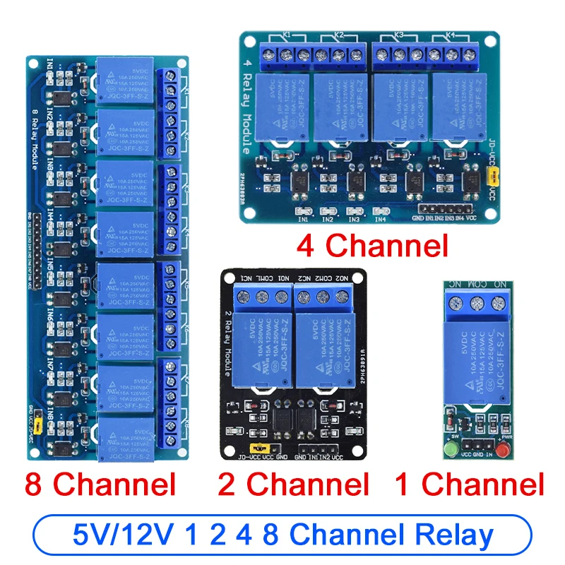 5V 12V 24V Relaismodul mit Optokoppler-Relaisausgang 1 2 4 6 8-Wege-Relaismodul für Arduino PLC