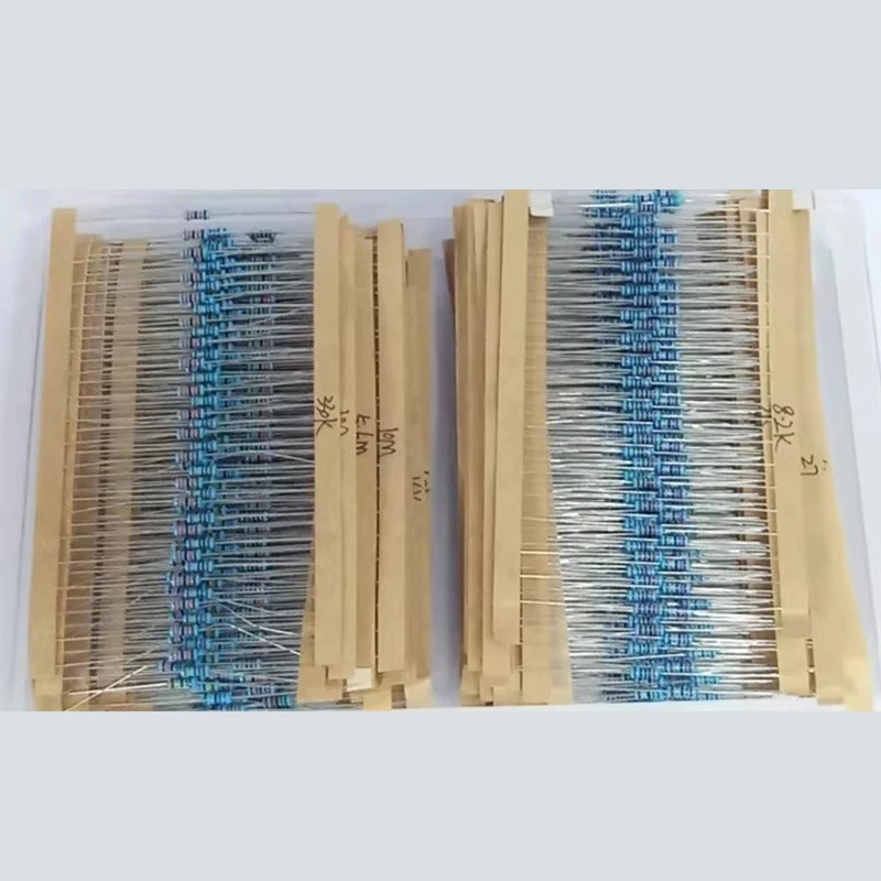 64 Werte 1/4W Metallfilm-Widerstandskit 1R-10M Ohm 1% (1280 Stück) – Bild 2